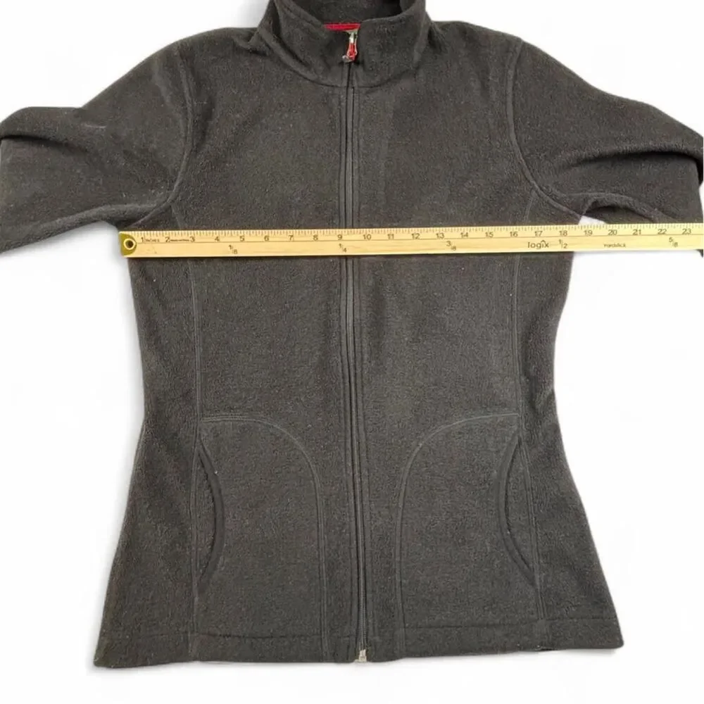 Woolrich Black Fleece Zip Up Jacket Women’s Small Outdoor Cozy Layer